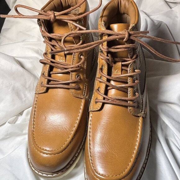Steve Madden Men’s Brown Lace-Up Workwear Boots – Size 8M – Rugged Lug Sole - Picture 1 of 7
